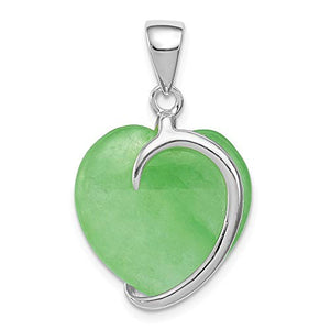 925 Sterling Silver Green Jade Heart Pendant Charm Necklace Love Ful Fine Jewelry For Women Gifts For Her