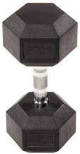 Load image into Gallery viewer, Sporzon! Rubber Encased Hex Dumbbell, Single, Black, 40 Pounds, Single
