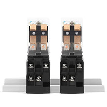 Load image into Gallery viewer, QCQIANG 8 Pin-10A AC 24V Electromagnetic Power Relay with Socket Base and Slotted Aluminum Rail (2 PCS)
