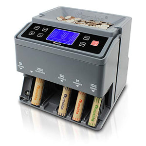 Cassida C300 Professional USD Coin Counter, Sorter and Wrapper/Roller | 35% Faster Wrapping Coins with Quickload Technology | 300 Coins/Minute | Printing-Compatible | Includes 5 Wrapper Sets