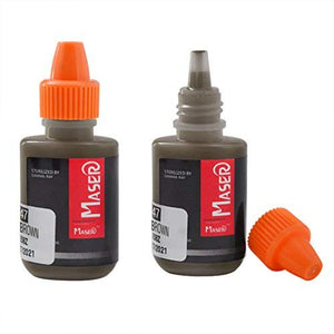 Tattoo Inks Tattoo Pigment Microblading Embroidery Ash Brown Color Liquid Inks 10ml/0.35oz Tattoo Supply with Tattoo Manual Pen Machine for Eyebrow Lip Eyeline Permanent Makeup