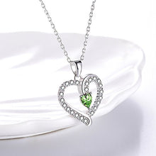 Load image into Gallery viewer, Necklace Birthday Gifts for Wife Mom Peridot Jewelry Women Teen Girls Sterling Silver Love Heart Necklace Anniversary Gifts
