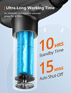 Massage Gun TaoTronics Professional Deep Tissue Muscle Massager Gun Percussion Handheld Electric Muscle Massager with 10 Speed Levels 6 Massage Heads for Gym Office Home Post-Workout Recovery