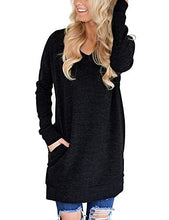 Load image into Gallery viewer, LERUCCI Womens Casual Long Sleeves Solid V-Neck Tunics Tops with Pockets Green Small
