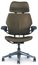 Load image into Gallery viewer, Freedom HumanScale Gel Chair F213 with Headrest New Gel Seat Graphite Wave Fabric Advanced Height Adjustable Duron Arms Standard Chair Height Titanium Frame with Soft Hard Floor Casters
