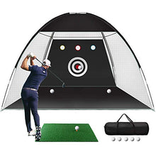 Load image into Gallery viewer, Golf Practice Net, 10x7ft Golf Hitting Training Aids Nets with Target and Carry Bag for Backyard Driving Chipping - 1 Golf Mat -5 Golf Balls - 1 Golf Tees- Men Kids Indoor Outdoor Sports Game
