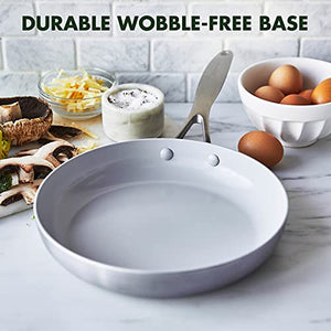 GreenPan Venice Pro Tri-Ply Stainless Steel Healthy Ceramic Nonstick 10" Frying Pan Skillet, PFAS-Free, Multi Clad, Induction, Dishwasher Safe, Oven Safe, Silver