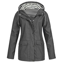 Load image into Gallery viewer, Thenxin Rain Jacket Women&#39;s Waterproof Windproof Hooded Outdoor Raincoat Hiking Windbreaker(Gray,XL)
