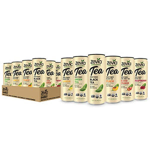 Zevia Organic Sugar Free Iced Tea, Tea Time Variety Pack, 12 Ounce Cans (Pack of 12)