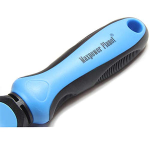 Maxpower Planet Pet Grooming Brush - Double Sided Shedding and Dematting Undercoat Rake Comb for Dogs and Cats,Extra Wide,Blue