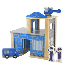 Load image into Gallery viewer, On Track USA Wooden Train Track Accessories Set for Toddler Kids, 15 Piece Set Including Police Station, Fire Station, Hospital, Helicopters, Rescue Vehicles, Emergency Responders

