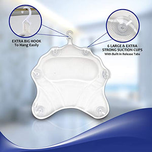 Luxury Bath Pillow Bathtub Pillow - Bath Tub Cushion for Head, Neck, Shoulder and Back Support, Hot Tub Head Rest Bath Accessories for Women & Men, Relaxation Spa Gifts Home and Travel