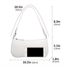 Load image into Gallery viewer, Small Purse for Women, Retro Classic Tote HandBag Mini Shoulder Bags Crocodile Pattern Clutch with Zipper Closure, White
