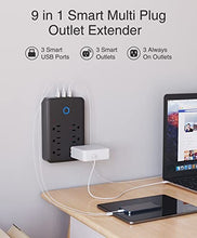 Load image into Gallery viewer, Smart Plug Outlet Extender, WiFi Surge Protector Work with Alexa Google Home, 3USB Ports and 6 Outlets, Wall Adapter Power Strip Plug Receptacles, 2.4G Wi-Fi Only, 15A/1800W
