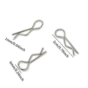 Honbay 100PCS 1/16 Metal Car Truck Buggy Shell Body Clips Pins for for RC Vehicles (1/16)