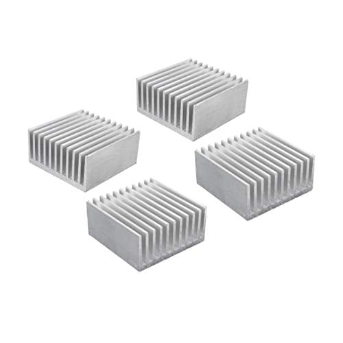Easycargo 4pcs 40mm Heatsink 40mmx40mmx20mm, Aluminum Heatsink Kit, Cooling Heat Sink for 3D Printer Stepper Motor NEMA 17, TEC1-12706 Peltier Thermoelectric Cooler Module LED 40x40x20mm (Silvertone)