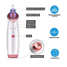 Load image into Gallery viewer, Blackhead Vacuum Remover Pore Vacuum for face Electric Facial Acne Vacume Suction Cleanser Extractor .The device is Rechargeable and with 5 Probes for our blackheads dead skin cells dirt excess oil
