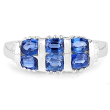 Load image into Gallery viewer, 1.47 Carats Genuine Kyanite and White Diamond (I-J, I2-I3) Ring Solid .925 Sterling Silver With Rhodium Plating
