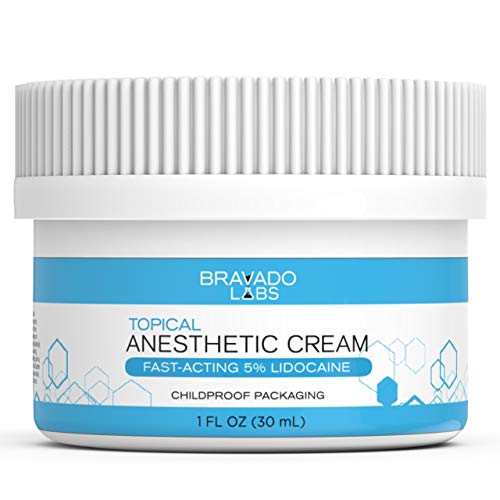 Bravado Labs Lidocaine Numbing Cream - Topical Anesthetic Cream - Best Skin Numbing Cream for Tattoos, Laser Hair Removal, Microneedling, Waxing - 5% Lidocaine Maximum Strength Formula (1oz)
