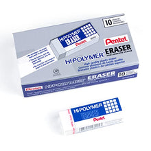 Load image into Gallery viewer, Pentel Hi-Polymer Block Eraser, Large, White, Pack of 10 ZEH-10 Erasers (ZEH10PC10)
