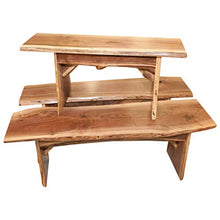 Load image into Gallery viewer, Live Edge Wooden Bench – Solid Wood Dining Bench – Rustic Home Décor Furniture – Natural Edge Wooden Slab Bench (4' Long, Walnut Wood with Clear Coat)
