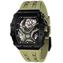Load image into Gallery viewer, TSAR BOMBA Mens Automatic Mechanical Watches - Japanese Movement Luxury Sapphire Glass - 50M Waterproof Men's Watch - Square Wrist Watches Silicone Band Luminous Elegant Gifts for Men
