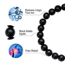 Load image into Gallery viewer, M MOOHAM Mens Bracelet Giftsfor Grandfather - 8mm Tiger Eye Black Matte Agate Mens Anxiety Bracelets, Stress Relief Yoga Beads Adjustable Bracelet Dad GITS Father's Gifts Grandpa Gifts for Men
