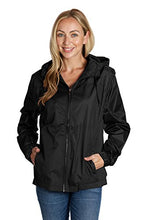 Load image into Gallery viewer, eb79 Soccer Jackets for Women Ladies Hooded Windbreaker - Black, Large
