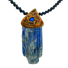 Load image into Gallery viewer, Smoky Quartz Natural KYANITE Hand Made Black Macramé Chakra Healing Crystals Stone Necklace Pendant For Men And Woman Hand Made Unisex Surfers Gift

