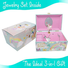 Load image into Gallery viewer, The Memory Building Company Unicorn Jewelry Box for Girls &amp; Boys - Musical Girls Jewelry Organizer Box - Granddaughter Gifts for 8-Year-Old Girls
