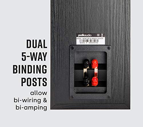 Load image into Gallery viewer, Polk Audio Monitor 40 Series II Bookshelf Speaker (Black, Pair) - Big Sound, High Performance | Perfect for Small or Medium Size Rooms