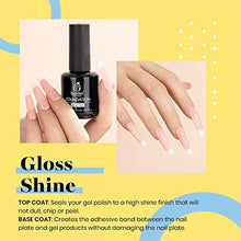 Load image into Gallery viewer, Beetles 2Pcs 15ml No Wipe Gel Top Coat and Base Coat Set with Nail Tips and Glue Gel Kit, LED Lamp DIY Nail Art Acrylic Nail Kit
