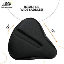Load image into Gallery viewer, Bikeroo Large Exercise Bike Seat Cushion - Bicycle Wide Gel Soft Pad - Most Comfortable Bicycle Saddle Cover for Women and Men Bike Seat Gel Cover fits Cruiser and Stationary Bikes, Indoor Cycling
