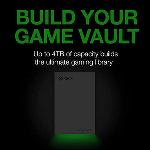 Seagate Game Drive for Xbox 2TB External Hard Drive Portable HDD - USB 3.2 Gen 1, Black with Built-in Green LED bar, Xbox Certified, 3 Year Rescue Services (STKX2000400)