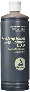 Dynarex D1415 Povidone Iodine Prep Solution USP, 16 Fluid Ounce
