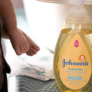 Johnson's Head-to-Toe Gentle Tear-Free Baby & Newborn Wash & Shampoo, Sulfate-, Paraben- Phthalate- & Dye-Free, Hypoallergenic Wash for Sensitive Skin & Hair, 3 x 16.9 fl. Oz (Amazon Exclusive)