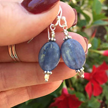 Load image into Gallery viewer, Kyanite Earrings with Sterling Silver, 1.5 inch
