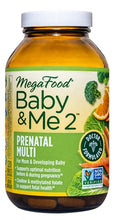 Load image into Gallery viewer, MegaFood Baby &amp; Me 2 Prenatal Multi - Prenatal Vitamins for Mom &amp; Developing Baby - Dr Formulated with Essential Nutrients like Folic Acid, Choline, Biotin, and More - Non-GMO - 120 Tabs (60 Servings)
