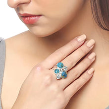 Load image into Gallery viewer, YoTreasure Blue Turquoise &amp; Topaz 925 Sterling Silver Statement Ring Gemstone Jewelry
