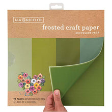 Load image into Gallery viewer, Lia Griffith Frosted Craft Paper, 12" x 12", Succulent Pack 20 Sheets
