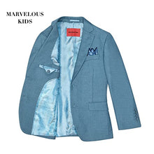 Load image into Gallery viewer, Marvelous Kids Boys Formal Suit Set 5 Pieces Ring Bearer Outfit Blue Gray Suits
