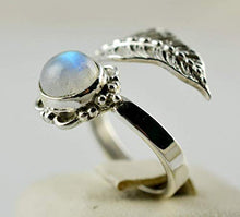 Load image into Gallery viewer, Rainbow Moonstone Silver Ring, Rainbow Moonstone, Moonstone Ring, 925 Sterling Silver, Silver Ring, Handmade Jewelry, Size 4-13 US
