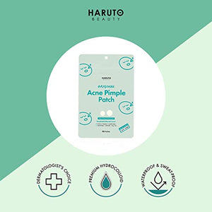 HARUTO BEAUTY Original Acne Pimple Patch -(92 patches /1Pack), Tea tree, Hydrocolloid spot healing patch, Invisible blemish spot treatment, Absolving sebum quick & easy patches for face