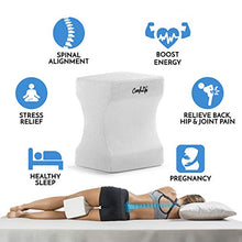 Load image into Gallery viewer, ComfiLife Orthopedic Knee Pillow for Sciatica Relief, Back Pain, Leg Pain, Pregnancy, Hip and Joint Pain - Memory Foam Wedge Contour
