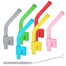 Load image into Gallery viewer, SHARE&amp;CARE BPA Free Baby Silicone Straw Set (6 Pack) with a Cleaning Brush for Baby Self-Feeding Training (Multicolor)
