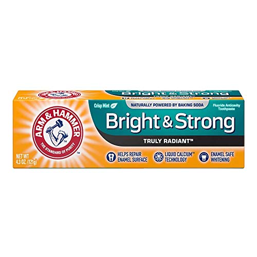 ARM & HAMMER Truly Radiant Bright & Strong Fluoride Anticavity Toothpaste Fresh Mint 4.3 oz (Packs of 2)