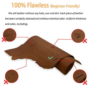 Muse Craft Flawless 12''X24'' 5-6oz Dark Brown Tooling Leather Finished Full Grain Cowhide Leather Import A Grade Leather Hide 1.8-2.1mm Tooling Sewing Hobby Workshop Crafting Leather