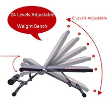 Load image into Gallery viewer, Adjustable Weight Bench Upgrade Utility Full Body Exercise Workout Bench Flat/Incline/Decline Bench Press for Home Gym Black
