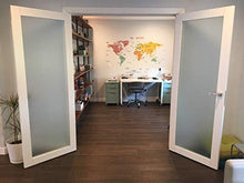 Load image into Gallery viewer, Frosted Lite Glass Door Panel Slab 28 x 80 | Planum 2102 White Silk | Use as Barn Pocket Sliding Closet | Solid Wood Core Interior Door
