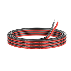 10awg Silicone Electrical Wire 2 Conductor Parallel Wire line 40ft [Black 20ft Red 20ft] 10 Gauge Soft and Flexible Hook Up Oxygen Free Strands Tinned Copper Wire